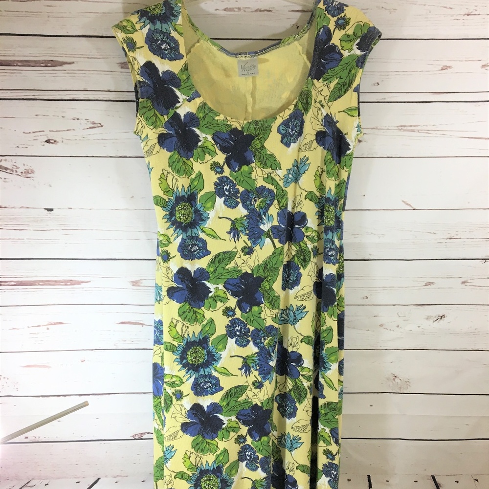 Varsity Sport Floral Print Sleeveless Maxi Dress Junior's Size Large